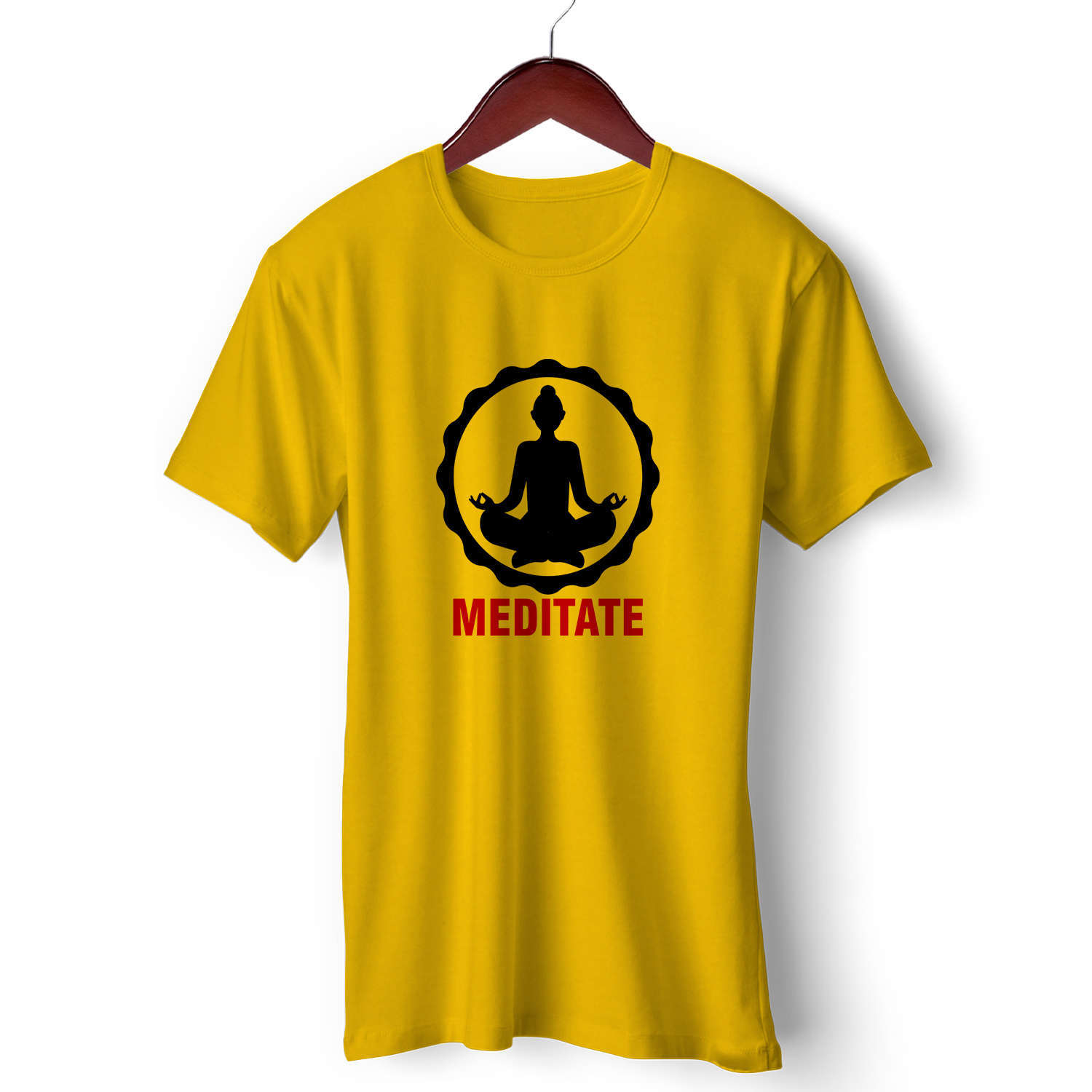 Printed cotton T-Shirt | Meditate | Round Neck Half Sleeve |Regular Fit